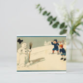 Antiek kerstfeestbegroetingen feestdagenkaart (Staand voorkant)