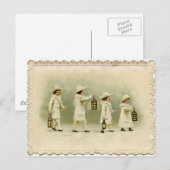 Antiek kerstfeestbegroetingen feestdagenkaart (Voorkant / Achterkant)