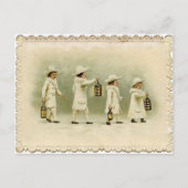 Antiek kerstfeestbegroetingen feestdagenkaart (Voorkant)