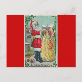 Antiek kerstfeestbegroetingen feestdagenkaart