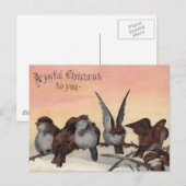 Antiek kerstfeestbegroetingen feestdagenkaart (Voorkant / Achterkant)