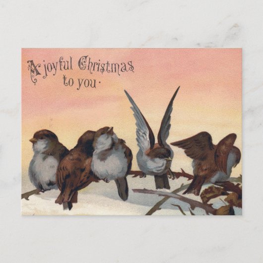 Antiek kerstfeestbegroetingen feestdagenkaart (Voorkant)