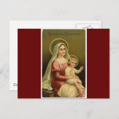 Antiek kerstfeestbegroetingen feestdagenkaart (Voorkant / Achterkant)