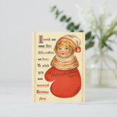 Antiek kerstfeestbegroetingen feestdagenkaart (Staand voorkant)