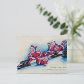 Antiek kerstfeestbegroetingen feestdagenkaart (Staand voorkant)