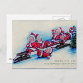 Antiek kerstfeestbegroetingen feestdagenkaart (Voorkant / Achterkant)