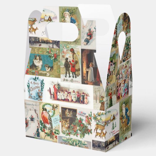 Antiek kerstfeestdag met kerstfeest bedankdoosjes (Geopend)