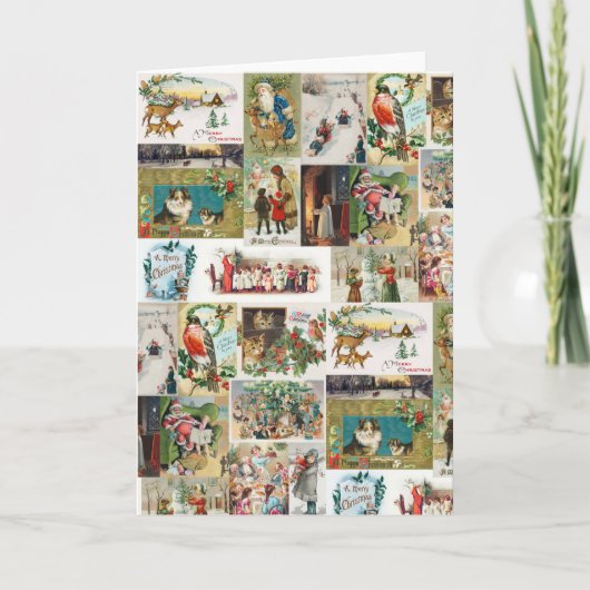 Antiek kerstfeestdagen kaart (Voorkant)