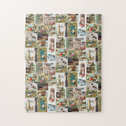 Antiek kerstfeestdagen legpuzzel (Verticaal)