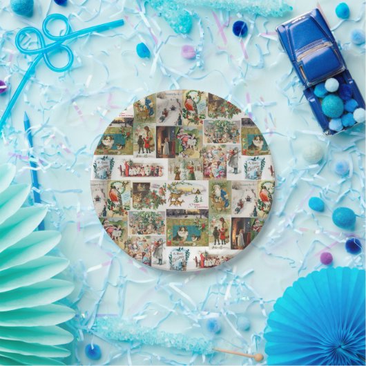 Antiek kerstfeestdagen papieren bordje (Feest)