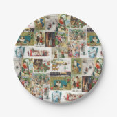 Antiek kerstfeestdagen papieren bordje (Voorkant)