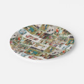 Antiek kerstfeestdagen papieren bordje (Gekanteld)