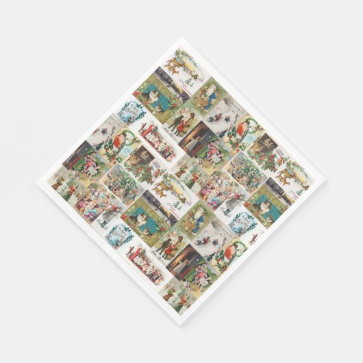 Antiek kerstfeestdagen servet (Hoek)