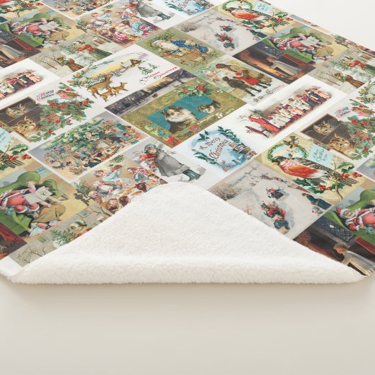 Antiek kerstfeestdagen sherpa deken (3/4)