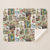 Antiek kerstfeestdagen sherpa deken (Voorkant (horizontaal))