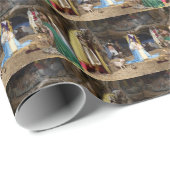 Antiek kerstfeestscène cadeaupapier (Rol Hoek)