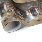 Antiek kerstfeestscène cadeaupapier (Rol Hoek)