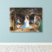 Antiek kerstfeestscène canvas afdruk (Insitu (Houten vloer))