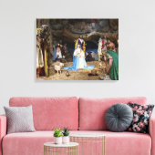 Antiek kerstfeestscène canvas afdruk (Insitu (Woonkamer))