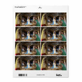 Antiek kerstfeestscène etiket (Full Sheet)