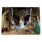 Antiek kerstfeestscène groot cadeauzakje (Voorkant)