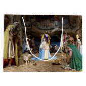 Antiek kerstfeestscène groot cadeauzakje (Achterkant)