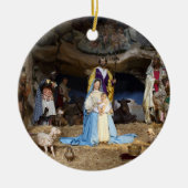 Antiek kerstfeestscène keramisch ornament (Voorkant)