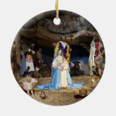 Antiek kerstfeestscène keramisch ornament (Achterkant)