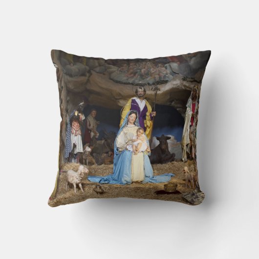 Antiek kerstfeestscène kussen (Achterkant)