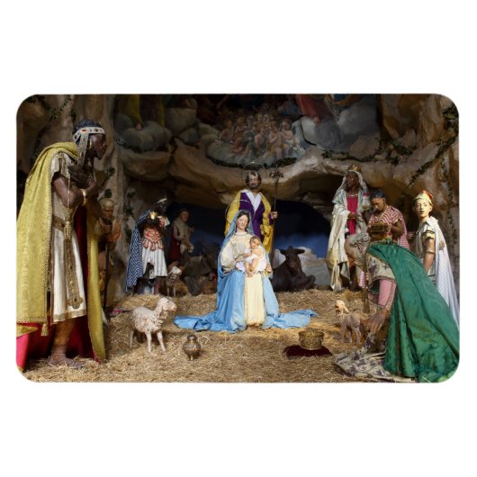 Antiek kerstfeestscène magneet (Horizontaal)
