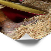 Antiek kerstfeestscène perfect poster (Hoek)