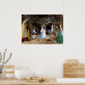 Antiek kerstfeestscène poster (Keuken)