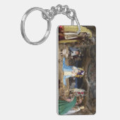 Antiek kerstfeestscène sleutelhanger (Voorkant Links)