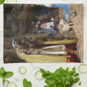 Antiek kerstfeestscène theedoek (Gevouwen)