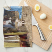 Antiek kerstfeestscène theedoek (Quarter Fold)