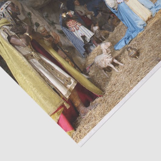 Antiek kerstfeestscène tissuepapier (Detail)