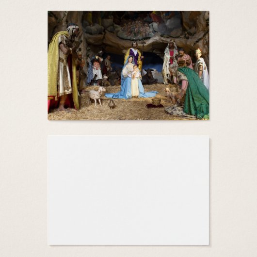 Antiek kerstfeestscène visitekaartjes (Voorkant /achterkant)