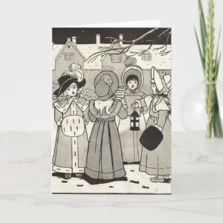 antiek kerstkaart feestdagen kaart