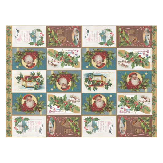 Antiek kerstkaart tafelkleed (Voorkant (Horizontaal))