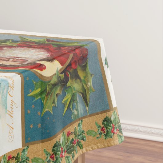 Antiek kerstkaart tafelkleed (Voorbeeld)