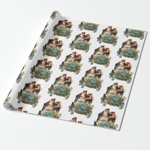 Antiek kerstkerstkerstbeker Cadeaupapier