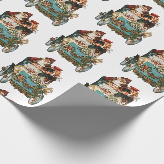 Antiek kerstkerstkerstbeker Cadeaupapier (Hoek)