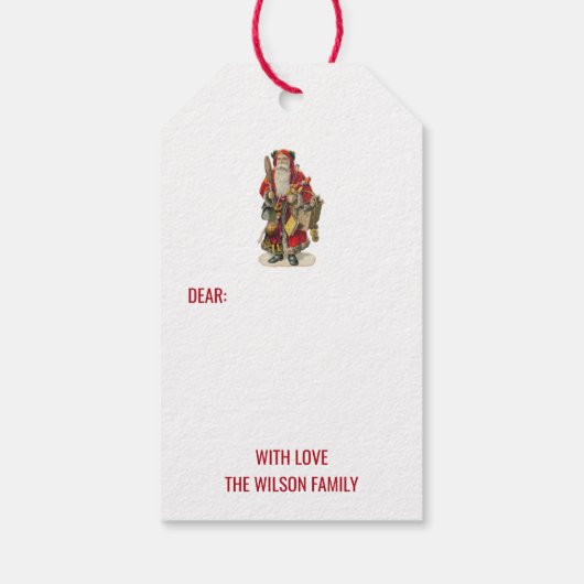 Antiek kerstkerstkerstkerstbedekking en geschenke Cadeaulabel (Achterkant)