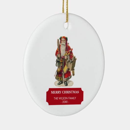 Antiek kerstkerstkerstkerstbedekking en geschenke Keramisch Ornament (Rechts)