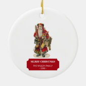 Antiek kerstkerstkerstkerstbedekking en geschenke Keramisch Ornament (Achterkant)