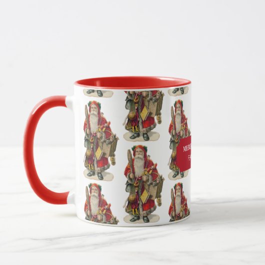 Antiek kerstkerstkerstkerstkerstman - Aangepaste Mok (Links)