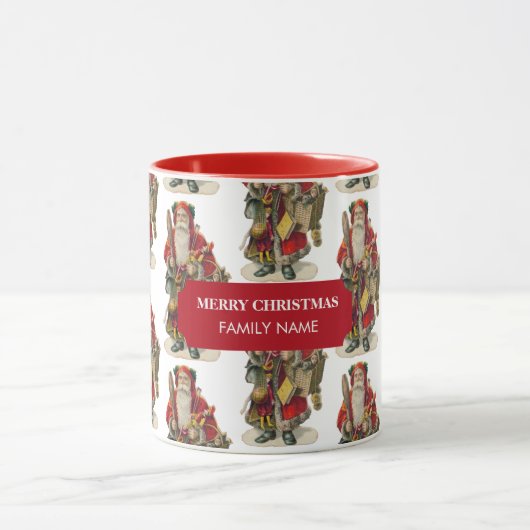 Antiek kerstkerstkerstkerstkerstman - Aangepaste Mok (Midden)