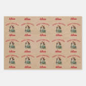 Antiek kerstkerstkerstman - Aangepaste naam Kraft Inpakpapier Vel (Voorkant)