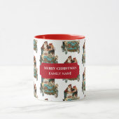 Antiek kerstkerstkerstman Familienaam Mok (Midden)