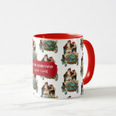 Antiek kerstkerstkerstman Familienaam Mok (Voorkant rechts)